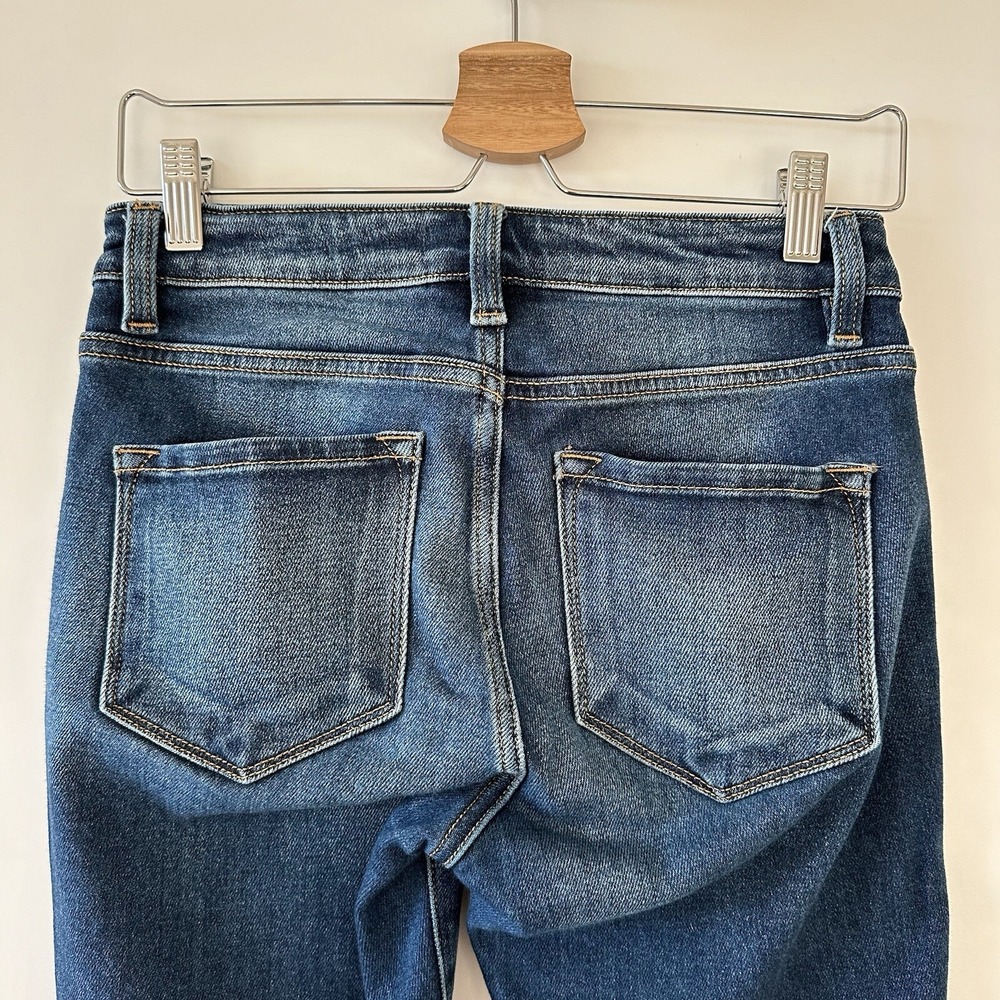 KanCan Audrina Mid Rise Distressed Fringe Ankle Skinny Jeans Women's Size 25 - Picture 11 of 14